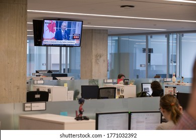 Spring, 2016 - Washington DC, USA - News Room At The Washington Post. Newsroom Of A Major American Newspaper