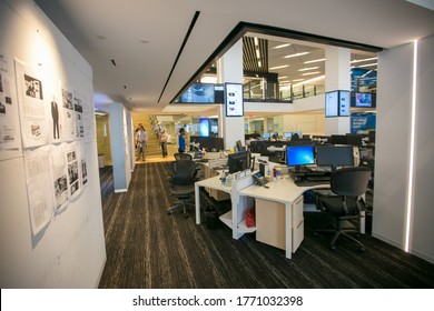 Spring, 2016 - Washington DC, USA - News Room At The Washington Post. Newsroom Of A Major American Newspaper