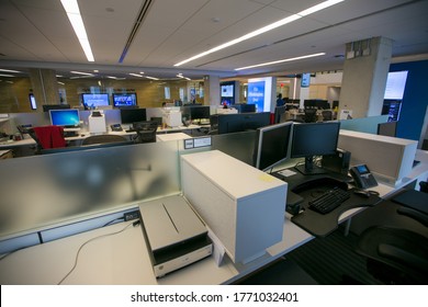 Spring, 2016 - Washington DC, USA - News Room At The Washington Post. Newsroom Of A Major American Newspaper