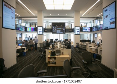 Spring, 2016 - Washington DC, USA - News Room At The Washington Post. Newsroom Of A Major American Newspaper