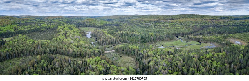 Spring Aerial Landscape In Northern Ontario Canada