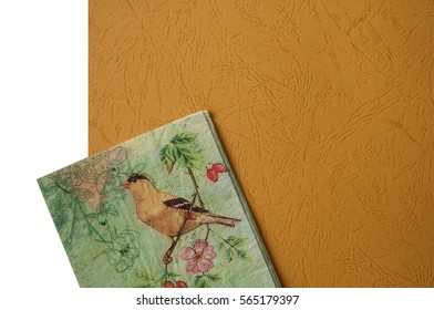 Spring Background For Text And Wishes. Spring Came. Birds Sing, Chirp. Napkin For Decoupage.