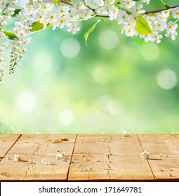 Spring Background With Wooden Planks 