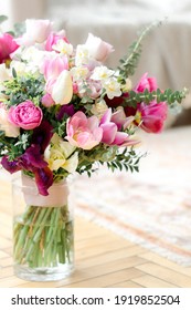 Spring Bouquet Of Flowers In Vase