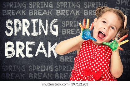 Spring Break Announcement By Happy Girl