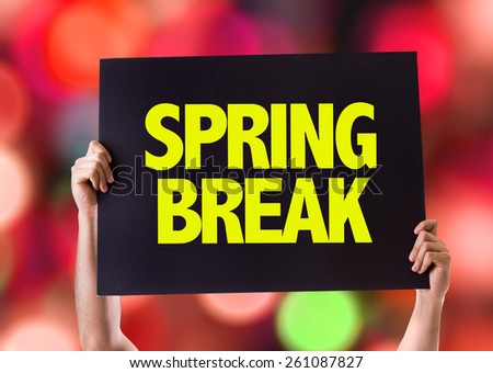 Spring Break card with bokeh background