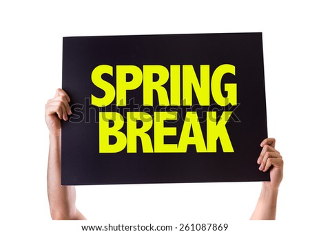 Spring Break card isolated on white