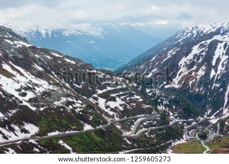 Similar – Image, Stock Photo Furka Pass, Swiss, road