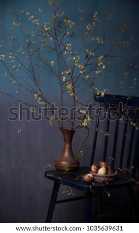 spring concept with vector and easter eggs