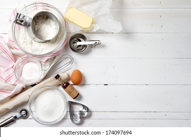 Spring Cookies Ingredients - Flour, Sugar, Egg, Butter, Baking Powder, Vanilla Extract