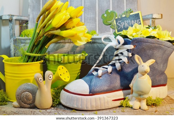 Spring Decoration Clay Pot Shaped Sneaker Abstract Objects