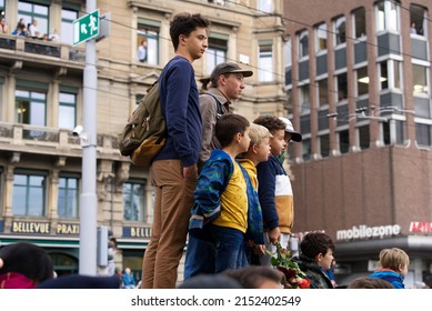 Spring Festival Named Sechseläuten With Spectators On Higher Ground On A Rainy Spring Day. Photo Taken April 24th, 2022, Zurich, Switzerland.