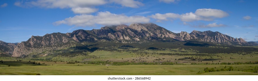 Spring at the Flatirons, rock formations in Chautauqua Park, Boulder, Colorado.
