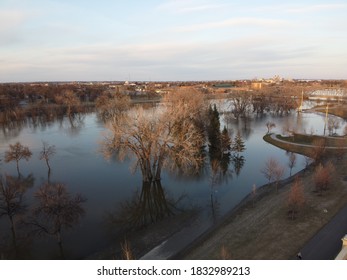 Spring Flooding In Grand Forks, ND. 