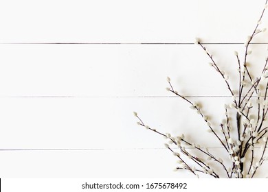 Spring Florals On Shiplap Background