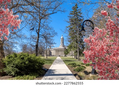 The spring flowers in the campus of Penn State University in sunny day, University Park, Pennsylvania. - Shutterstock ID 2277862555