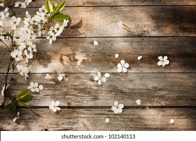 Flowers On Wooden Background Stock Photo (Edit Now) 128947691