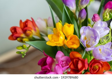spring flowers in a vase - Shutterstock ID 1929789680