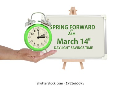 Spring Forward March 14 Daylight Savings Time White Board