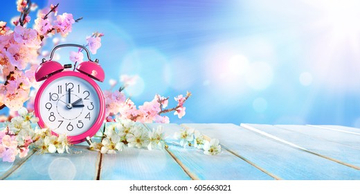 Spring Forward Time - Savings Daylight Concept 
