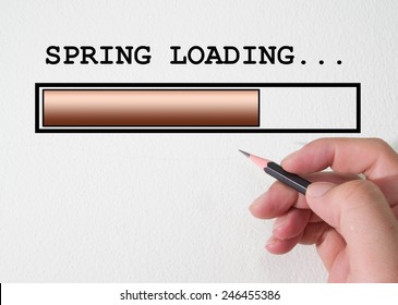 Spring loading. Progress bar design. 