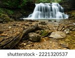 Spring morning at Upper Falls in Holly River State Park,  Webster County, West Virginia, USA