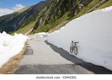 In The Spring Much Snow On The Umbrail Pass.