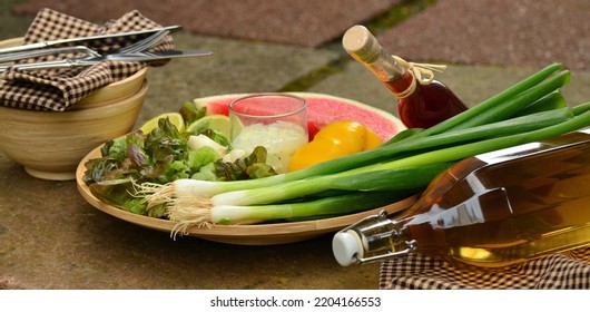 Spring Onions Leek Salad Fresh