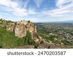 Spring Panoramic view of Meteora Monasteries, Thessaly, Greece