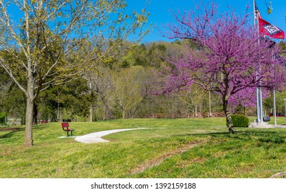 Spring in the park hiking trail at Bella Vista Lake Park, Northwest Arkansas