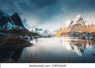 Spring In Reine Village, Lofoten Islands, Norway