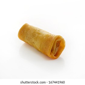 Spring Roll Also Known As Egg Roll Isolated On White.