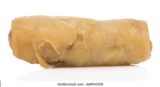 Spring Roll Also Known As Egg Roll Isolated On White.