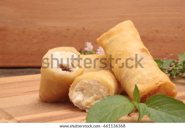 Spring Rolls Cottage Cheese Curd Stock Photo Edit Now 661136368