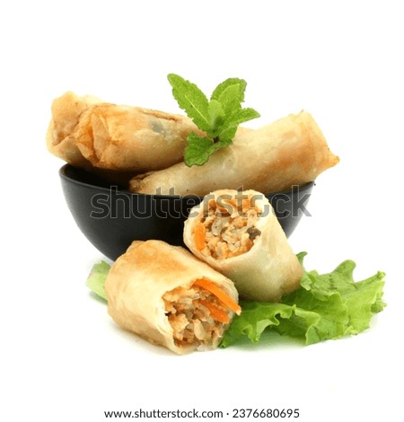 Spring Rolls - isolated on white background