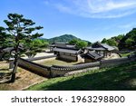 Spring scenery of Mun-ui Cultural Heritage Complex in Cheongju, Korea.