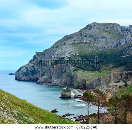 Similar – Image, Stock Photo Cantabrian coast with overcast sky