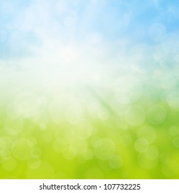 Spring Or Summer Abstract Background With Bokeh Lights.