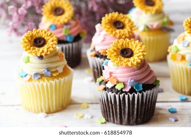 Sunflower Cupcake Images Stock Photos Vectors Shutterstock