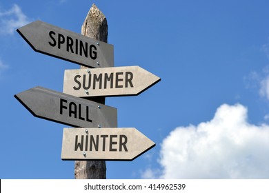 Spring, Summer, Fall, Winter Signpost