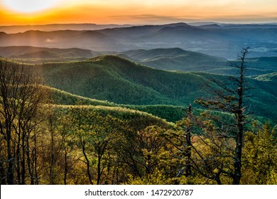 Spring Sunset Along The Blue Ridge Parkway, Virginia, USA