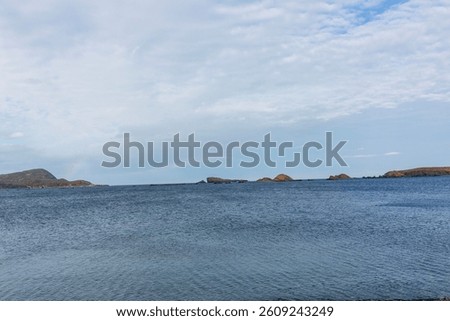 Spring, sunshine, Irish Loop. The sea and the sky are the same. The famous scenery of Ferryland on the east coast of Newfoundland, 
