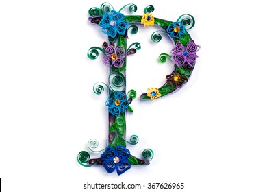 Spring theme quilling letter from quilling fonts collection