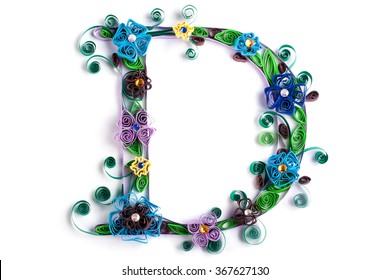 Spring theme quilling letter from quilling fonts collection