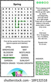 zigzag plant word search