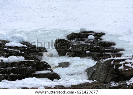 Spring time ocean ice.