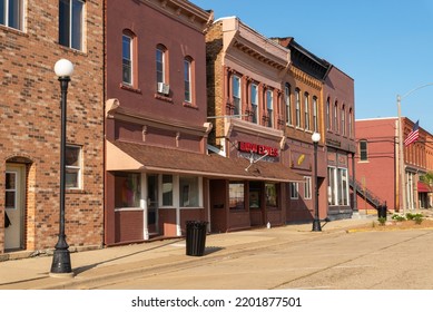 Spring Valley, Illinois - United States - September 13th, 2022: Old downtown storefronts in small Midwest town. - Shutterstock ID 2201877501
