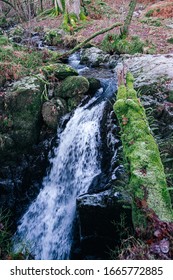 Spring Water Mountain Fast Flowing River Shot With Long Exposure At The Lake District, UK