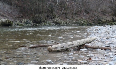 Spring At The Water Weir In Germany