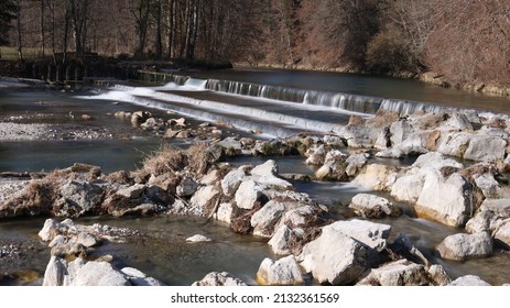 Spring At The Water Weir In Germany